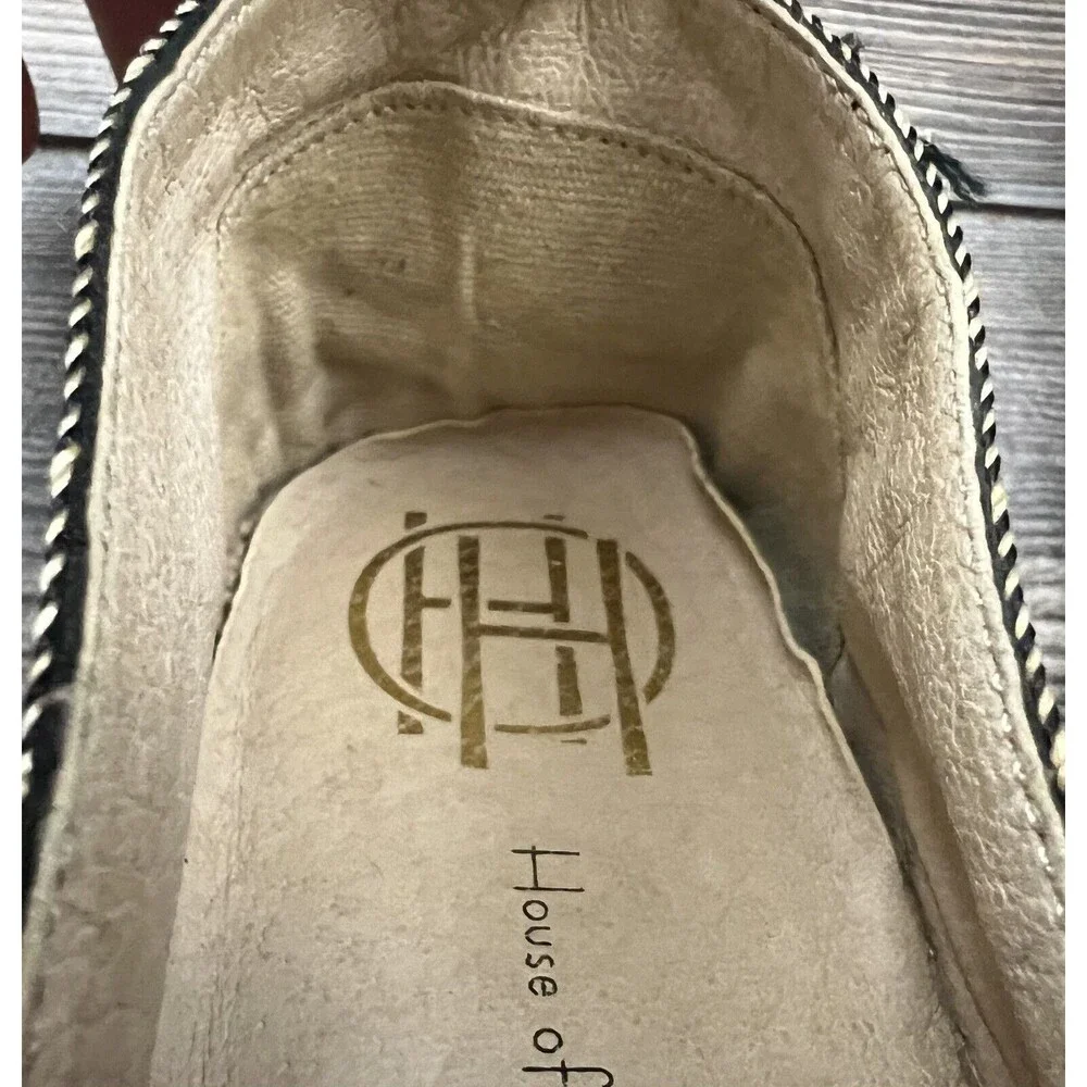 House‎ of Harlow 1960 Shoes Leather Embroidered Espadrille Black Floral US 7.5